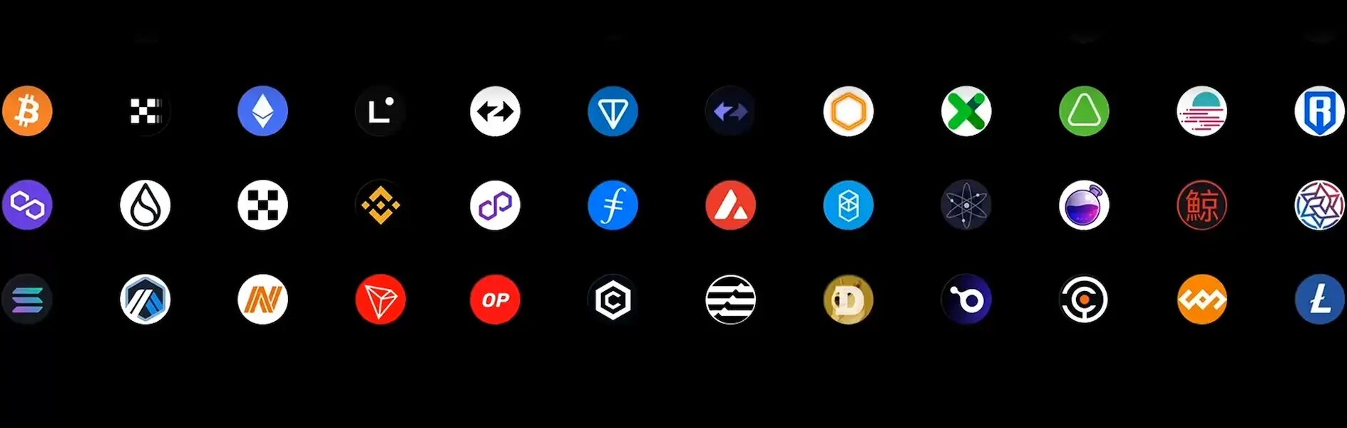 支持的 Web3 网络图标